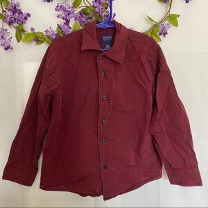 Arrow USA Plaid Long Maroon button down Striped